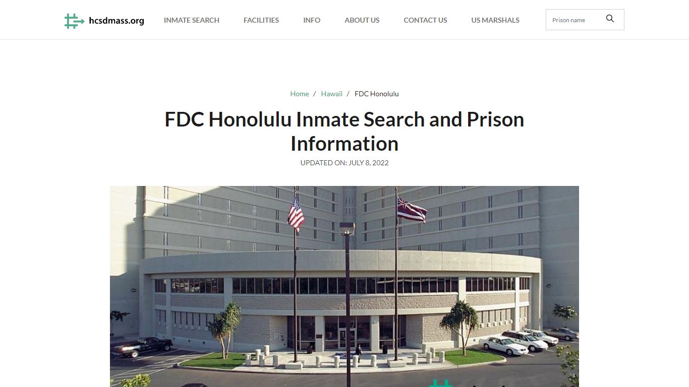 FDC Honolulu Inmate Search and Prison Information - Hampden County